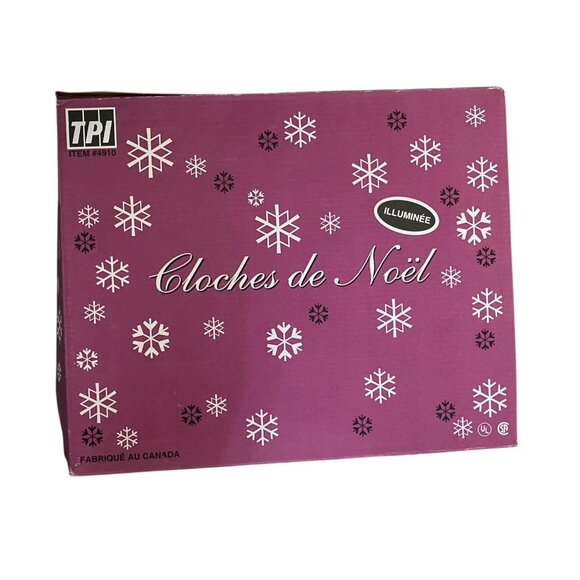 Vintage 1993 TPI Blow Mold Silver Bells With Blue Ribbon Bow Christmas Light - Picture 8 of 8